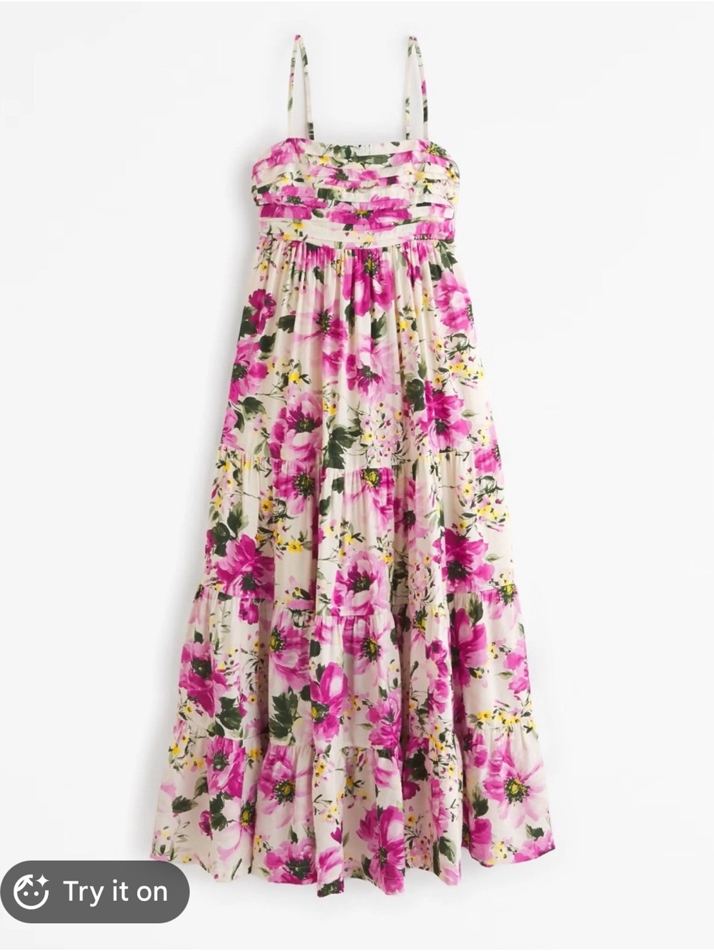 NWT Abercrombie & Fitch Pink Floral Maxi Dress Cottagecore Garden Sundress - Picture 2 of 12